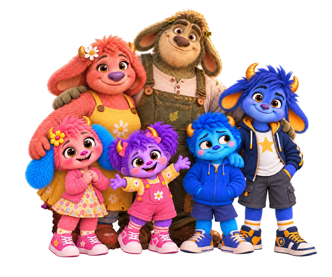 The Collywobble family together in Collyvale